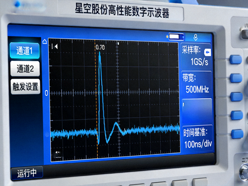 星空股份高性能数字示波器操作界面与波形显示